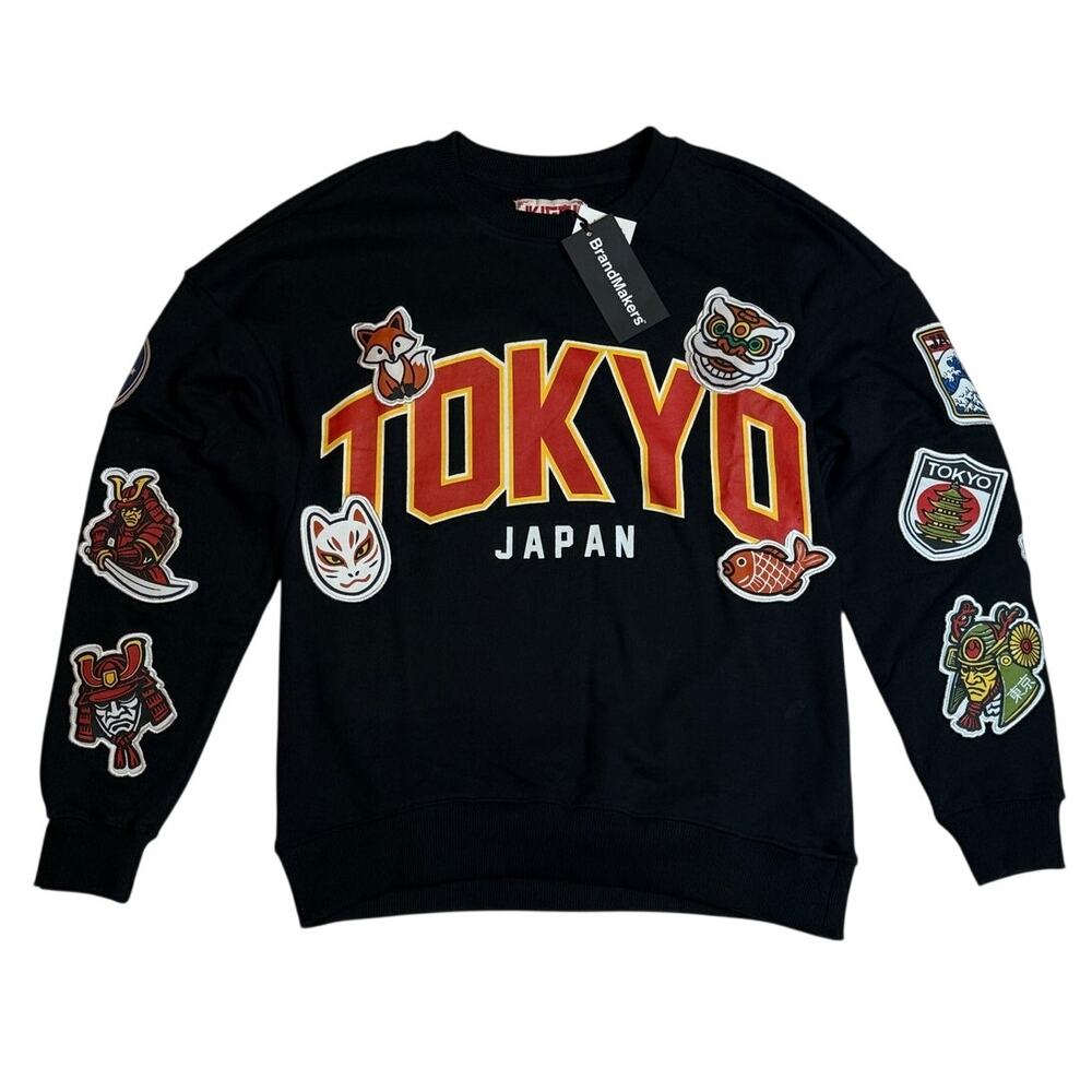 BrandMakers x Ikigai Tokyo Japan Patch Sweater sz: SMALL  (NEW WITH TAGS)